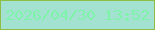 文字の大きさ：3、枠の色：8fbe46、背景の色：a3e2d0、文字の色：7ff3aa 無料ブログパーツのブログ時計