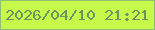 文字の大きさ：1、枠の色：8fbe71、背景の色：c6f949、文字の色：6c9362 無料ブログパーツのブログ時計