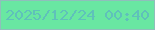文字の大きさ：1、枠の色：8fbfbb、背景の色：69e7a2、文字の色：5fc1ba 無料ブログパーツのブログ時計