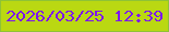 文字の大きさ：3、枠の色：8fc236、背景の色：bad812、文字の色：7d15ef 無料ブログパーツのブログ時計