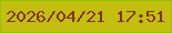 文字の大きさ：4、枠の色：8fc405、背景の色：c4be0e、文字の色：7f3321 無料ブログパーツのブログ時計