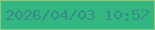 文字の大きさ：1、枠の色：8fc580、背景の色：31b77f、文字の色：378b8a 無料ブログパーツのブログ時計