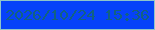 文字の大きさ：5、枠の色：8fc5c9、背景の色：0642f9、文字の色：126182 無料ブログパーツのブログ時計