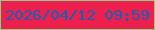 文字の大きさ：2、枠の色：8fcc89、背景の色：ed1f4d、文字の色：1161b8 無料ブログパーツのブログ時計