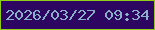 文字の大きさ：4、枠の色：8fcd16、背景の色：2d0661、文字の色：8ab0c9 無料ブログパーツのブログ時計