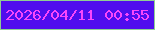 文字の大きさ：3、枠の色：8fce93、背景の色：500dee、文字の色：f847fb 無料ブログパーツのブログ時計