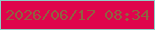 文字の大きさ：3、枠の色：8fcec7、背景の色：df044c、文字の色：8f6240 無料ブログパーツのブログ時計