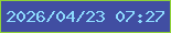 文字の大きさ：3、枠の色：8fd238、背景の色：414ea2、文字の色：8ddafd 無料ブログパーツのブログ時計