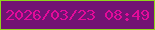 文字の大きさ：1、枠の色：8fd61b、背景の色：721373、文字の色：e20b9a 無料ブログパーツのブログ時計