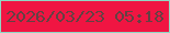 文字の大きさ：2、枠の色：8fd7c3、背景の色：f01542、文字の色：634143 無料ブログパーツのブログ時計