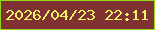 文字の大きさ：1、枠の色：8fd915、背景の色：803233、文字の色：f1f367 無料ブログパーツのブログ時計