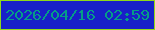 文字の大きさ：2、枠の色：8fd919、背景の色：1820c9、文字の色：059d87 無料ブログパーツのブログ時計