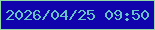 文字の大きさ：4、枠の色：8fdaa5、背景の色：1204ad、文字の色：65c3ca 無料ブログパーツのブログ時計