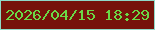 文字の大きさ：4、枠の色：8fdac7、背景の色：76130a、文字の色：6ad946 無料ブログパーツのブログ時計