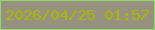 文字の大きさ：1、枠の色：8fdb69、背景の色：97917f、文字の色：aab805 無料ブログパーツのブログ時計