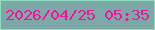 文字の大きさ：1、枠の色：8fdcbe、背景の色：7ca8a7、文字の色：f6139a 無料ブログパーツのブログ時計