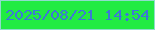 文字の大きさ：2、枠の色：8fdccb、背景の色：21eb42、文字の色：3d77d7 無料ブログパーツのブログ時計