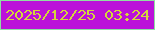 文字の大きさ：5、枠の色：8fdea2、背景の色：bb11d9、文字の色：d4d63b 無料ブログパーツのブログ時計