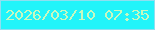 文字の大きさ：4、枠の色：8fdff0、背景の色：22f4fa、文字の色：c9f8c0 無料ブログパーツのブログ時計