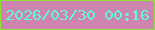 文字の大きさ：3、枠の色：8fe13b、背景の色：cd84ad、文字の色：5ffbd9 無料ブログパーツのブログ時計