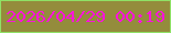 文字の大きさ：5、枠の色：8fe165、背景の色：948c3c、文字の色：fb14da 無料ブログパーツのブログ時計