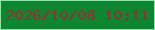 文字の大きさ：5、枠の色：8fe3ac、背景の色：0e8530、文字の色：973034 無料ブログパーツのブログ時計