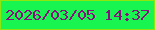 文字の大きさ：2、枠の色：8fe60e、背景の色：18f450、文字の色：880e82 無料ブログパーツのブログ時計