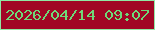 文字の大きさ：1、枠の色：8fe8a4、背景の色：a10625、文字の色：6ed878 無料ブログパーツのブログ時計