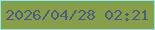 文字の大きさ：4、枠の色：8fe9ec、背景の色：889f49、文字の色：4d5c87 無料ブログパーツのブログ時計