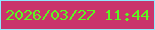 文字の大きさ：5、枠の色：8fe9ff、背景の色：ca346c、文字の色：5cf720 無料ブログパーツのブログ時計