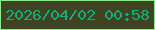 文字の大きさ：2、枠の色：8fea88、背景の色：3e4421、文字の色：14ae7c 無料ブログパーツのブログ時計
