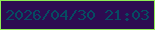 文字の大きさ：2、枠の色：8fed55、背景の色：2d0c51、文字の色：064c62 無料ブログパーツのブログ時計