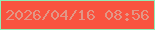 文字の大きさ：3、枠の色：8fedb6、背景の色：f9533f、文字の色：e29685 無料ブログパーツのブログ時計