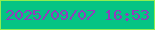 文字の大きさ：5、枠の色：8fee50、背景の色：05c484、文字の色：933bbc 無料ブログパーツのブログ時計