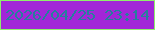 文字の大きさ：4、枠の色：8fee6c、背景の色：a226d8、文字の色：257f9d 無料ブログパーツのブログ時計