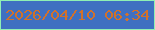 文字の大きさ：4、枠の色：8ff0b4、背景の色：3f70c1、文字の色：d1712b 無料ブログパーツのブログ時計