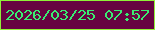 文字の大きさ：3、枠の色：8ff138、背景の色：670441、文字の色：39ed72 無料ブログパーツのブログ時計