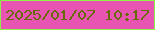 文字の大きさ：1、枠の色：8ff249、背景の色：e754b2、文字の色：686909 無料ブログパーツのブログ時計