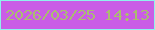 文字の大きさ：4、枠の色：8ff2ed、背景の色：ca5de6、文字の色：aabd70 無料ブログパーツのブログ時計