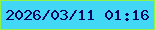 文字の大きさ：3、枠の色：8ff347、背景の色：42d7f4、文字の色：030363 無料ブログパーツのブログ時計