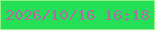文字の大きさ：4、枠の色：8ff389、背景の色：24e057、文字の色：ad6ea3 無料ブログパーツのブログ時計