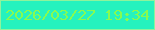 文字の大きさ：2、枠の色：8ff39c、背景の色：26f2be、文字の色：87fb50 無料ブログパーツのブログ時計