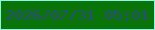 文字の大きさ：1、枠の色：8ff3e8、背景の色：097408、文字の色：2b4a7d 無料ブログパーツのブログ時計