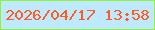 文字の大きさ：2、枠の色：8ff434、背景の色：bee9fe、文字の色：ff5c1e 無料ブログパーツのブログ時計