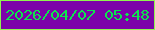 文字の大きさ：1、枠の色：8ff44f、背景の色：7c02a9、文字の色：0ce54d 無料ブログパーツのブログ時計