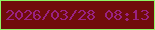 文字の大きさ：5、枠の色：8ff564、背景の色：700c0b、文字の色：992282 無料ブログパーツのブログ時計