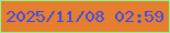 文字の大きさ：3、枠の色：8ff589、背景の色：e57e2e、文字の色：4249e5 無料ブログパーツのブログ時計