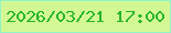 文字の大きさ：5、枠の色：8ff6c3、背景の色：d4f796、文字の色：25b628 無料ブログパーツのブログ時計