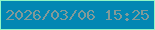 文字の大きさ：5、枠の色：8ff6c7、背景の色：0287b3、文字の色：819a99 無料ブログパーツのブログ時計