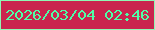 文字の大きさ：2、枠の色：8ff7b4、背景の色：ca244e、文字の色：4dffa7 無料ブログパーツのブログ時計